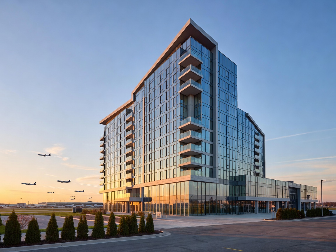 Modern hotel structure of Great Canadian Casino Resort Toronto located near Pearson International Airport.