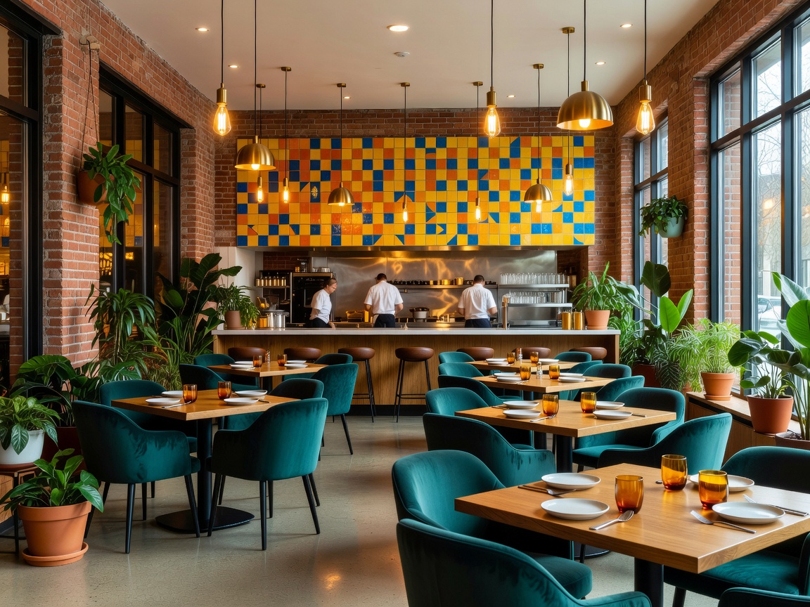 Stylized depiction of Honey Salt's vibrant interior styling inside JW Marriott Parq Vancouver.