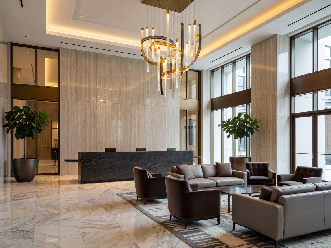 Premium lobby details representing the high-end JW Marriott Parq Vancouver hotel inside the complex.